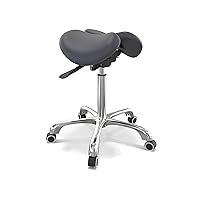 MASTER MASSAGE EQUIPMENT Ergonomic Swivel Saddle Rolling Hydraulic Stool In Black for Clinic, Spas, Salons, Debtists, Classrooms, Home, Office, 1count