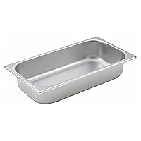 Winco 1/3 Size Pan, 2-1/2-Inch, Stainless Steel