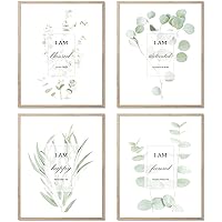 HoozGee Motivational Botanical Plants Wall Art Prints Encouragement Words for Office Bedroom Decor Canvas Posters (8