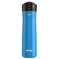 Contigo Ashland Chill Stainless Steel Water Bottle with Leakproof Lid & Straw, Water Bottle with Handle Keeps Drinks Cold for 24hrs & Hot for 6hrs, Great for Travel, School, Work, & More, 24oz