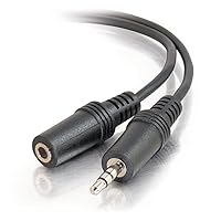C2G Legrand 3.5MM Stereo Audio Cables, 3.5MM Male to Female Cord, Black Audio Cable with In-Wall, CMG-Rated Jacket, 6 Foot 3.5MM Audio Cable, 1 Count, C2G 40407