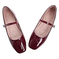 Women's Slip on Flats,Classy Round Toe Solid Classic Mary Jane Ballet Dance Shoes Soft Comfortable PU Flat Shoes