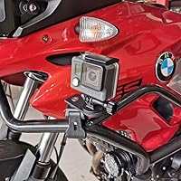 GUAIMI Motorcycle Camera Holder for 7/6/5/4 Session AKASO Campark ACT74 Crosstour Action Camera (for Round Tube, Rotatable, Anti-Vibration)