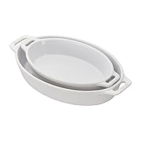 STAUB Ceramics Oval Baking Dish Set, 2-piece, White