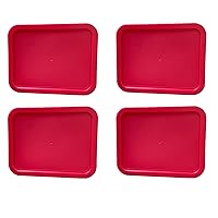 Replacement Lid for Pyrex Plastic Red Cover 6 Cup Bowl Dish Rectangle 7211-PC (4-Pack)