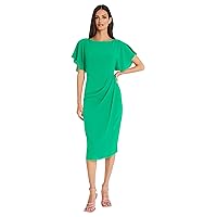 Maggy London Women's Boat Neck Flutter Sleeve Dress Occasion Event Guest of