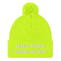 Make Weed Legal Again Hat (Embroidered Pom-Pom Beanie) Funny Marijuana Smoker Gift