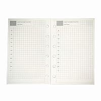 A7 Planner Refill, A7 Agenda Refill for Filofax,6 Hole/100gsm,4.84 x 3.23'', Harphia(Weekly plan)