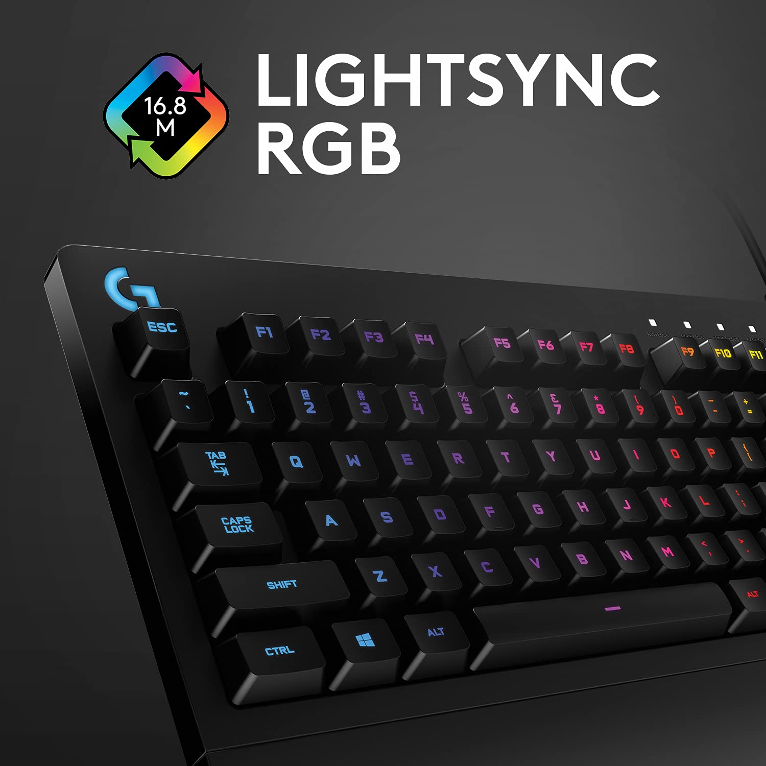 Logitech G213 Prodigy Gaming Keyboard, LIGHTSYNC RGB Backlit Keys, Spill-Resistant, Customizable Keys, Dedicated Multi-Media Keys – Black