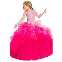 2018 Kids Ball Gowns Little Girls Ruffled Glitz Pageant Gowns