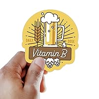 Vitamin B Beer Sticker, Funny Beer Quotes, Home Brewing & Beer Lover Gifts, Alcohol Stickers for Laptop, Cool Beer Decals for Hydroflask