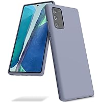 GOOSPERY Liquid Silicone Case for Galaxy Note 20 (6.7 inches - 2020) Silky-Soft Touch Full Body Protection Shockproof Cover Case with Soft Microfiber Lining - Lavender Grey