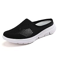 Womens Backless Sneakers Mesh Slip-on Mule Shoes Breathable Slippers