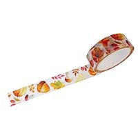Wrapables Flowers and Greens Washi Masking Tape, 15mm x 7m Autumn Leaves