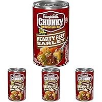 Campbell's Chunky Soup, Hearty Beef and Barley Soup, 18.8 Oz Can (Pack of 4)