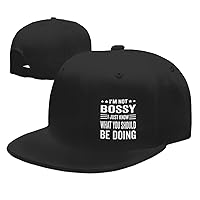 I Am Not Bossy I Just Know What You Should Be Doing Snapback Hat Hip Hop Style Flat Bill Brim Hats Baseball Cap Black