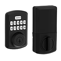 Kwikset Powerbolt 250 10-Button Keypad Matte Black Transitional Electronic Deadbolt Door Lock, Featuring Convenient keyless Entry, Customizable User Codes and auto Locking