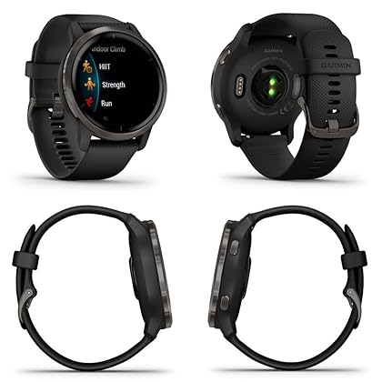 Wearable4U Garmin Venu 2 GPS Sport Fitness Smartwatch, Slate Bezel with Black Case and Silicone Band, AMOLED Display, Music Power Bank Bundle