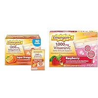 Emergen-C 1000mg Vitamin C Powder for Daily Immune Support Caffeine Free Vitamin C Supplements with Zinc and Manganese & 1000mg Vitamin C Powder