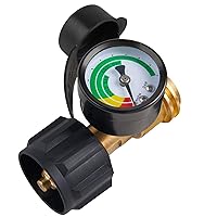 SHINESTAR Universal Propane Tank Gauge for 5-40 Pound LP Tanks | Gas Level Indicator for Grill, Heater, RV Camper, QCC1/Type 1 Connection