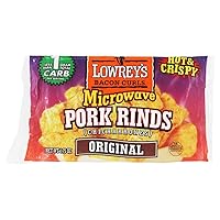 Lowrey's Bacon Curls Microwave Pork Rinds (Chicharrones), Hot & Spicy, 1.75 Ounce