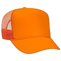 OTTO Wholesale 12 x Polyester Foam Front 5 Panel High Crown Mesh Back Trucker Hat - (12 Pcs)
