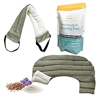 Bundle of Lavender Versatile Microwavable Heating Pad + Lavender Neck and Shoulder Microwave Heating Pad - Reusable Hot and Cold Packs for Pain and Stress Relief – 2 Packs-Lavender