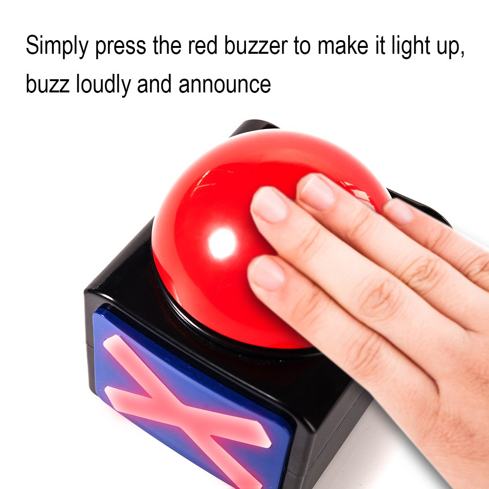 MyMealivos XL Buzzer Alarm Button with Sound and Light Trivia Quiz Game (2X)