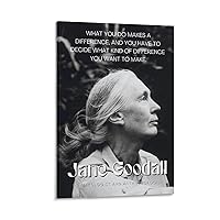 MOJDI Famous Primatologist Jane Goodall Quotes Poster Inspirational Poster (1) Canvas Painting Wall Art Poster for Bedroom Living Room Decor 08x12inch(20x30cm) Frame-style