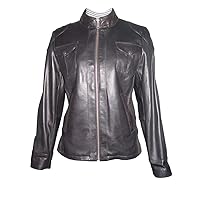 18P Size Womens Leather Jackets Black