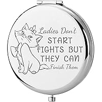TGBJE Marie Gift Marie Ladies Gift Ladies Don’t Start Fights But They Can Finish Them Pocket Mirror for Marie Cat Lover Cartoon Cat Gift (Ladies Fights Mirror)