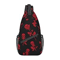 Sling Bag For Women Men:Rustic Rose Flower Crossbody Sling Backpack - Shoulder Bag Chest Bag For Travel