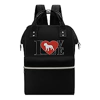 Love Pit Bull Dog Diaper Bag Backpack Travel Waterproof Mommy Bag Nappy Daypack