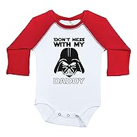 Funny Long Sleeve Raglan Onesie, DON'T MESS WITH MY DADDY, Unisex Baby Clothes, Baby Boy Onesie, Infant One Piece