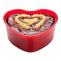 Restaurantware 4.7 Ounce Mini Containers 100 Disposable Dessert Containers - Durable Heart-Shaped Design Red Plastic Heart Cups For Appetizers Snacks Or Desserts