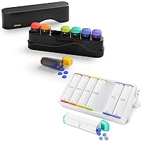Weekly Pill Organizer 1 Time a Day(Black) and Weekly Pill Box 2 Times a Day(White)