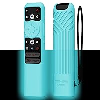 Silicone TCL Google TV Remote Cover Compatible with TCL Smart TV RC902N FMR1 R646,R754,S546,S546,S356,S356,S356 Shockproof Protective Case for TCL Remote Cover Anti-Lost with Lanyard(Glow Blue)