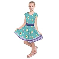 PattyCandy Little Big Girls Candy Sweets Lollipop Dark Yummy Donuts Printed Casual Kids Swing Party Dress