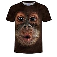 Funny T Shirt Monkey Shirt Comfortable Digital Printing Animal Shirt Breathable Short Sleeve Casual Shirt Gift for Man XL T-Shirt