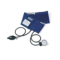PVC Handheld Aneroid Sphygmomanometer, Accurate Readings, Navy, Adult Blood Pressure Cuff