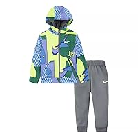 Nike Baby Boy All Day Play All Over Print Hooded Jacket & Jogger Pants 2 Piece Set (G(66J903-M19)/G, 24 Months)