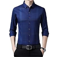 Men Plaid Shirt Spring Summer Long Sleeve Thin Korean Male Clothes Basic Streetwear Business Casual Loose Tops