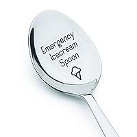 Emergency Ice Cream Spoon-Personalised Engraved Spoon-Gift-Present-Quirky Gift-Christmas Gift Idea