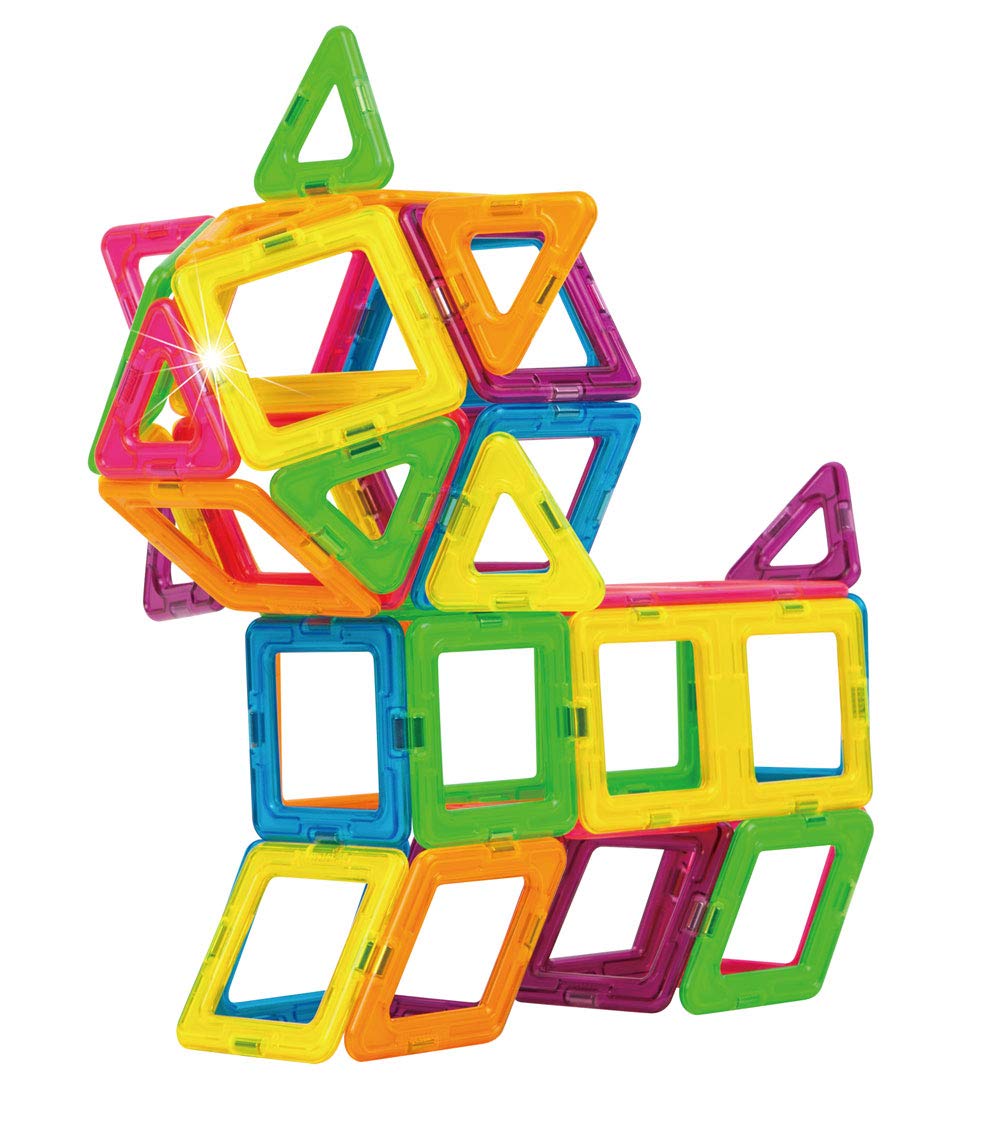 Magformers Creator Neon Color Set (60-pieces) Magnetic Building Blocks, Educational Magnetic Tiles Kit , Magnetic Construction STEM Set