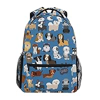 ALAZA Cute Doodle Dog Print Puppy Animal Large Backpack for Kids Boys Girls Student Personalized Laptop iPad Tablet Travel School Bag with Multiple Pockets