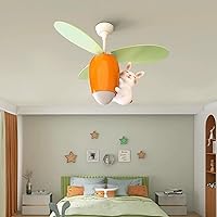 Chandeliers,Low Profile Ceiling Fans with Lights,Modern Ceiling Fan with Light,Ceiling Fan for Kids Room,Chandelier with Fan,Suitable for Living Room, Bedroom, Study, Dining Room/Orange