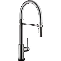 Trinsic Pro VoiceIQ Single-Handle Touch Kitchen Sink Faucet with Pull Down Sprayer, Alexa and Google Assistant Voice Activated, Smart Home, Black Stainless