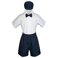 Baby Toddler Boy Wedding 4pc Formal Suit Set Black Khaki White Navy Brown S-4T (Small:(0-6 Months), Navy)