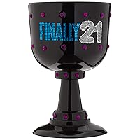 Bold Black Finally 21 Pimp Cup with Dazzling Glitter Gems - 26 oz. | Perfect for Unforgettable 21st Birthday Celebrations, 1 Pc.