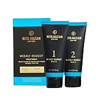 Rita Hazan Two Step Weekly Remedy Cream Kit - Deeply Hydrating & Restorative for Color Treated Hair - Hair Cream for Frizzy Hair - Hair Treatment for Dry Damaged Hair